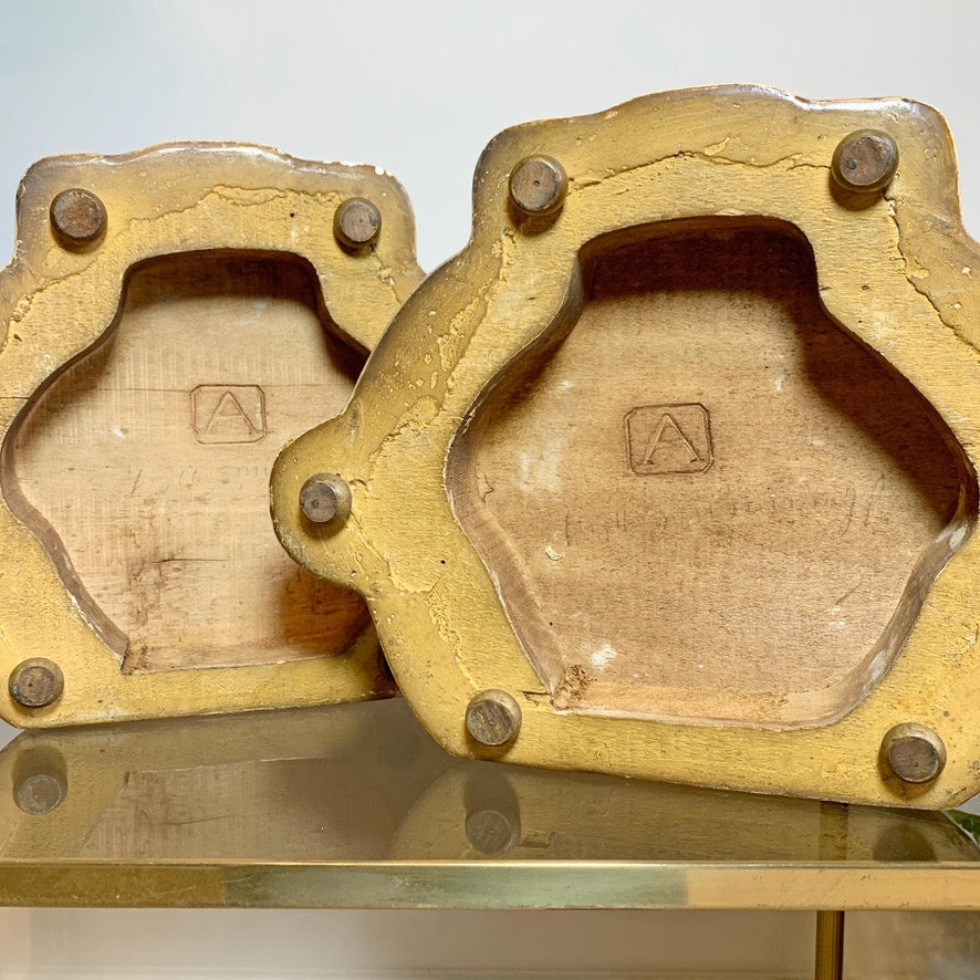 A Pair of 19th Century Carved Wood Gold Gesso Display Stands
