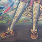 Antique Cuzco School Oil Painting On Canvas Archangel Raphael 19th Century