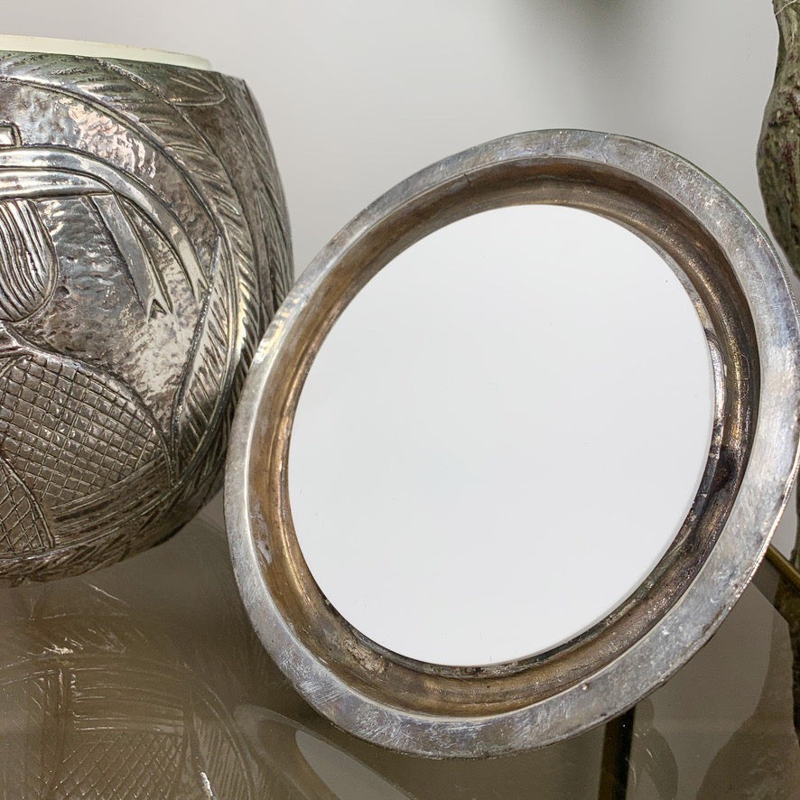 Modernist Silver Breton Design Ice Bucket in the Style of Marc Chagall, 1950's