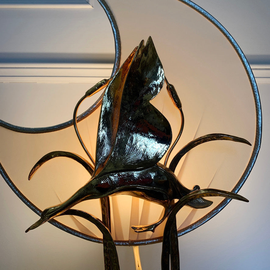 Lanciotto Galeotti Gold Goose & Moon Table Lamp