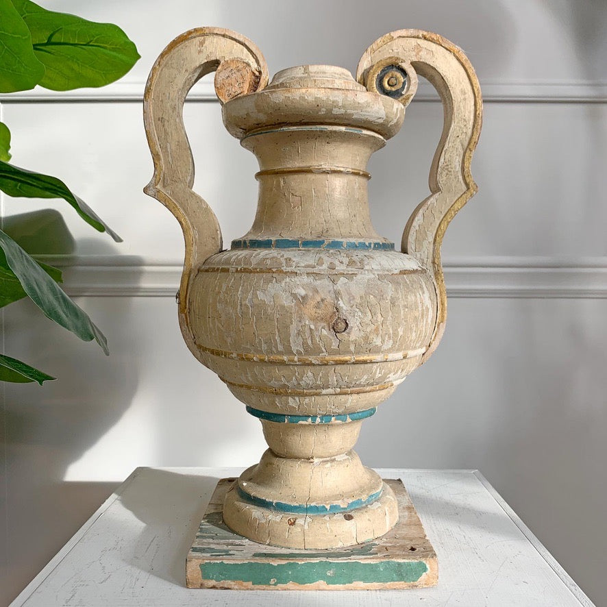18th Century Wood and Gesso Altar Vase