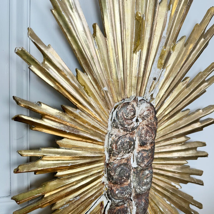 Antique Water Gilded Sunburst 18th Century