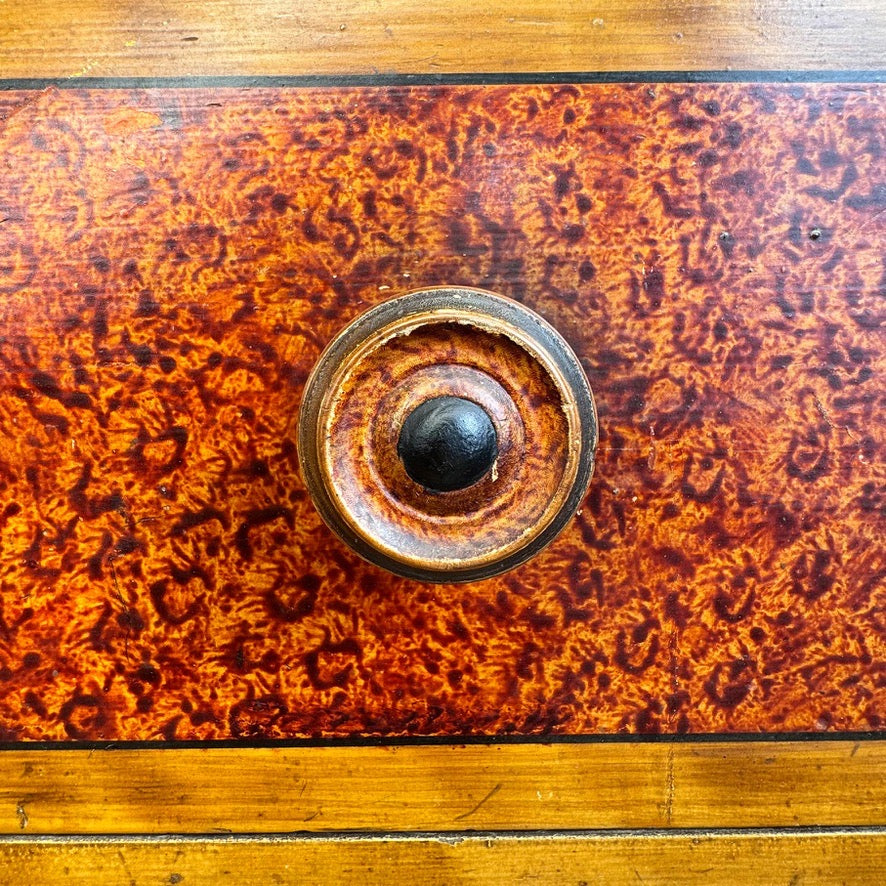 Biedermeier Scumble and Faux Burlwood Painted Chest of Drawers