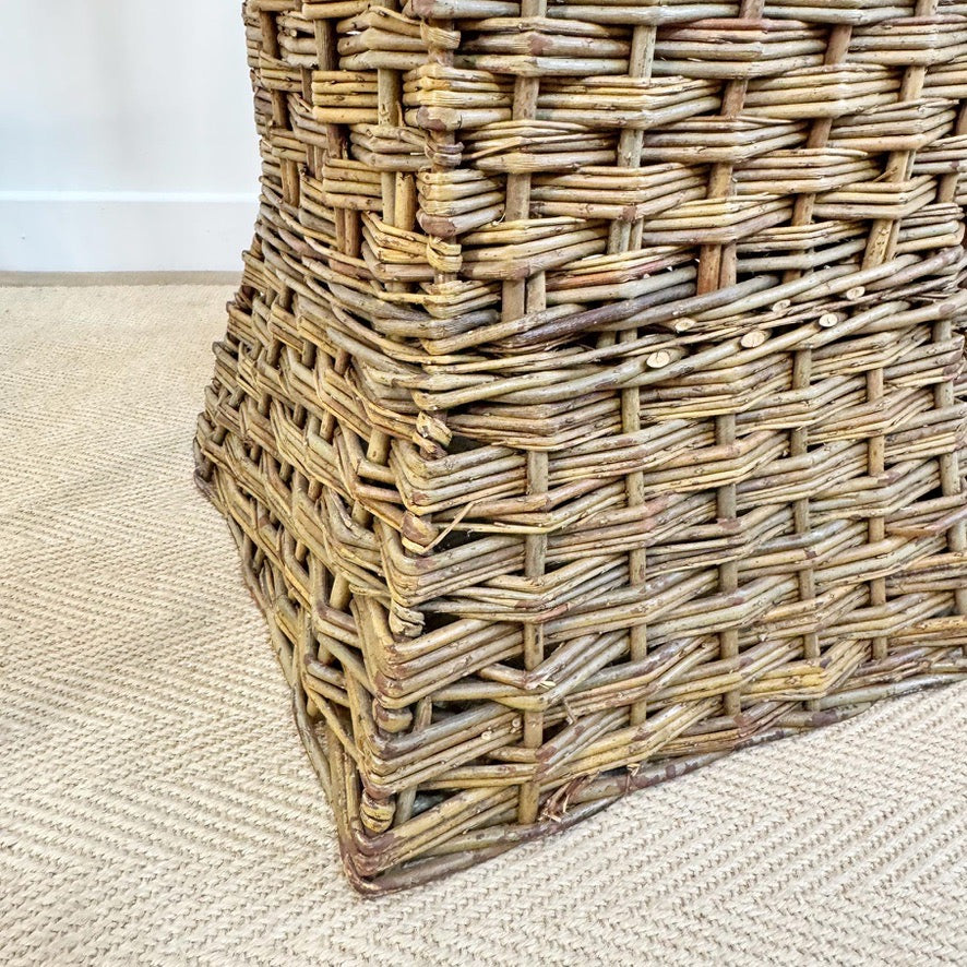 Very Large Hand Woven Willow Plant Stand 1970's England
