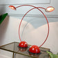 1980's Fischer Leuchten Red Crescent Desk Lamps