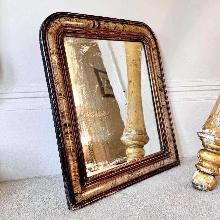 Antique Trompe L'oeil Louis Philippe 'Tiger' Mirror