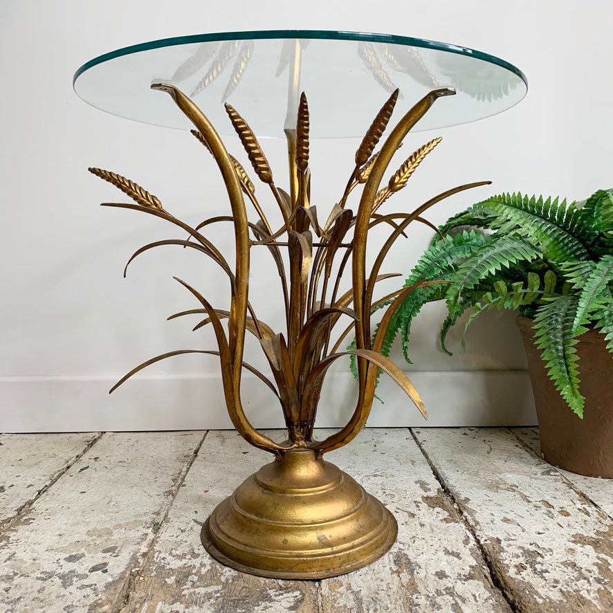Gold Wheat Sheaf Side Table