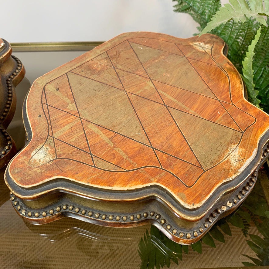 A Pair of 19th Century Carved Wood Gold Gesso Display Stands