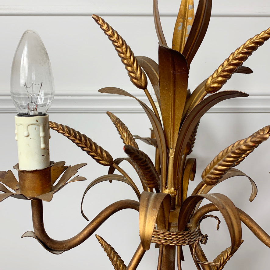 Hans Kogl Gold Wheat Sheaf Table Lamp 1970's