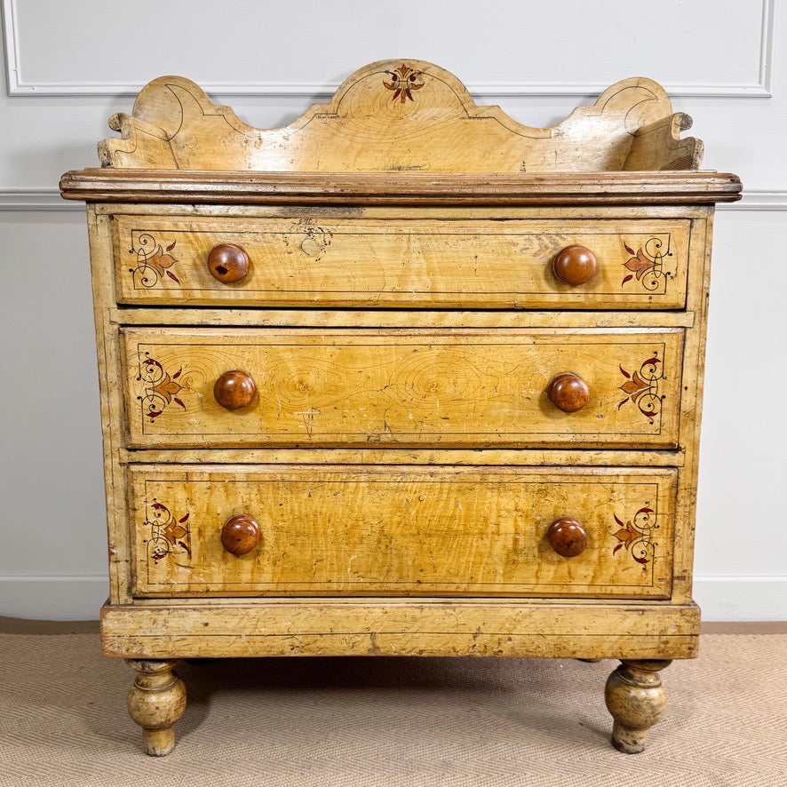 Antique Painted Chest Of Drawers Circa 1850