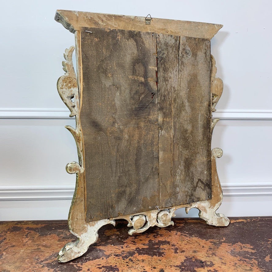 Silver Gilt Carved Wood Italian Wall Mirror 18th Century