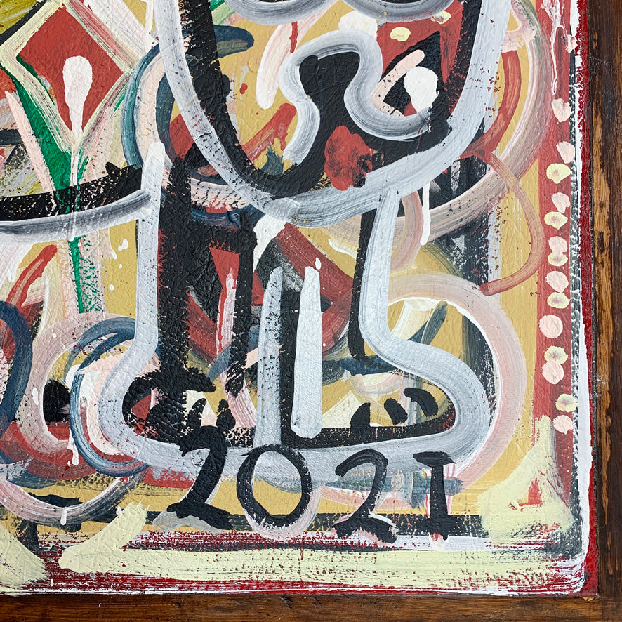 2 Cats and a Bone - Outsider Artist Drew