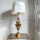 Mid Century Italian Gilt Flower Table Lamp