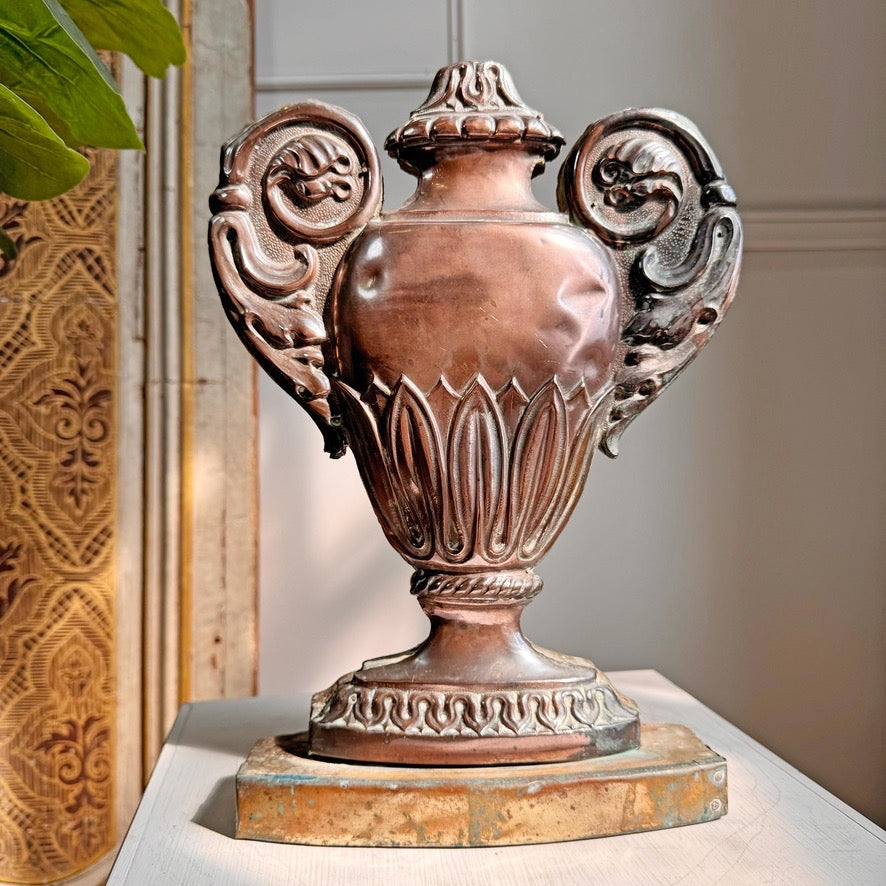 18th Century Wood and Copper Altar Vase Italian