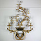 Stunning Large Banci Firenze Gilt Iron and Crystal Parrot Wall Light