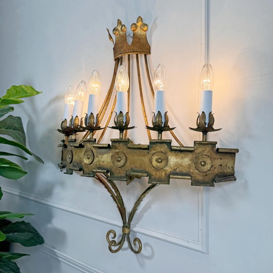 Vintage Ferro Wall Light 1950's Spain