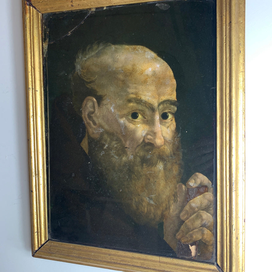18th Century Portrait On Glass