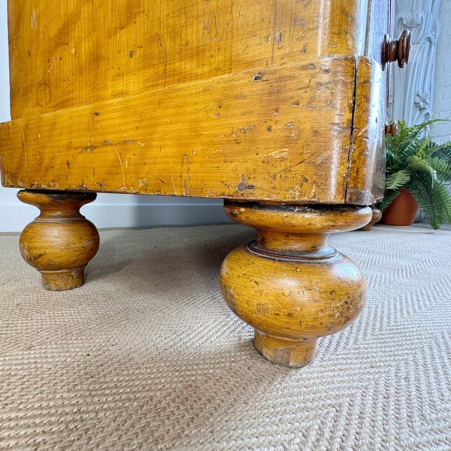 Biedermeier Scumble and Faux Burlwood Painted Chest of Drawers