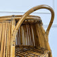 Mid-Century Italian Bamboo Barrel Bar Cart by Bonacina