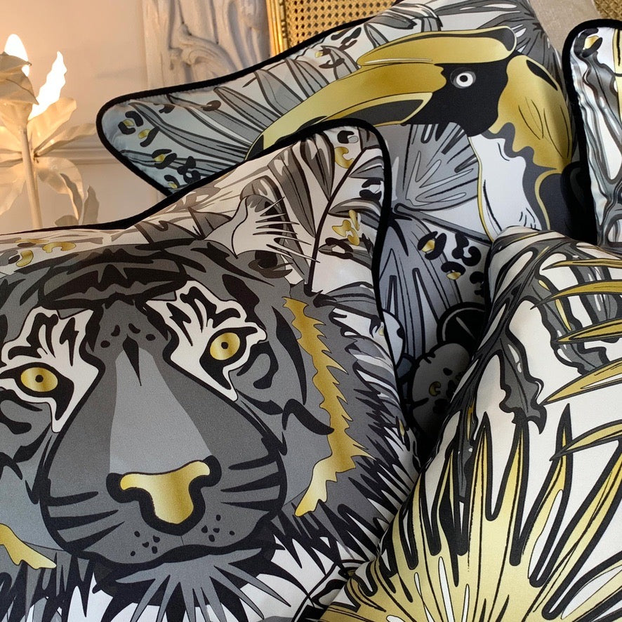 The Tropics Collection 'Tiger' Luxury Silk Cushion