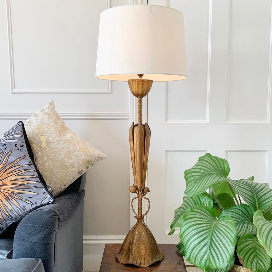 1950's Gold Lotus Flower American Table Lamp by the Marbro Company