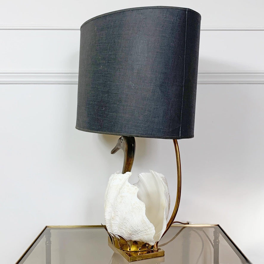 Exceptional Willy Daro White Swan Table Lamp 1970's