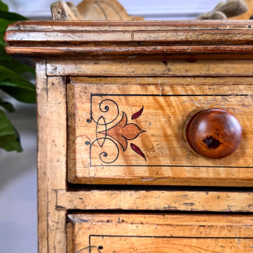 Antique Painted Chest Of Drawers Circa 1850