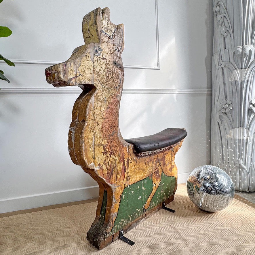 Antique Fairground Ride Circa 1930 Reindeer