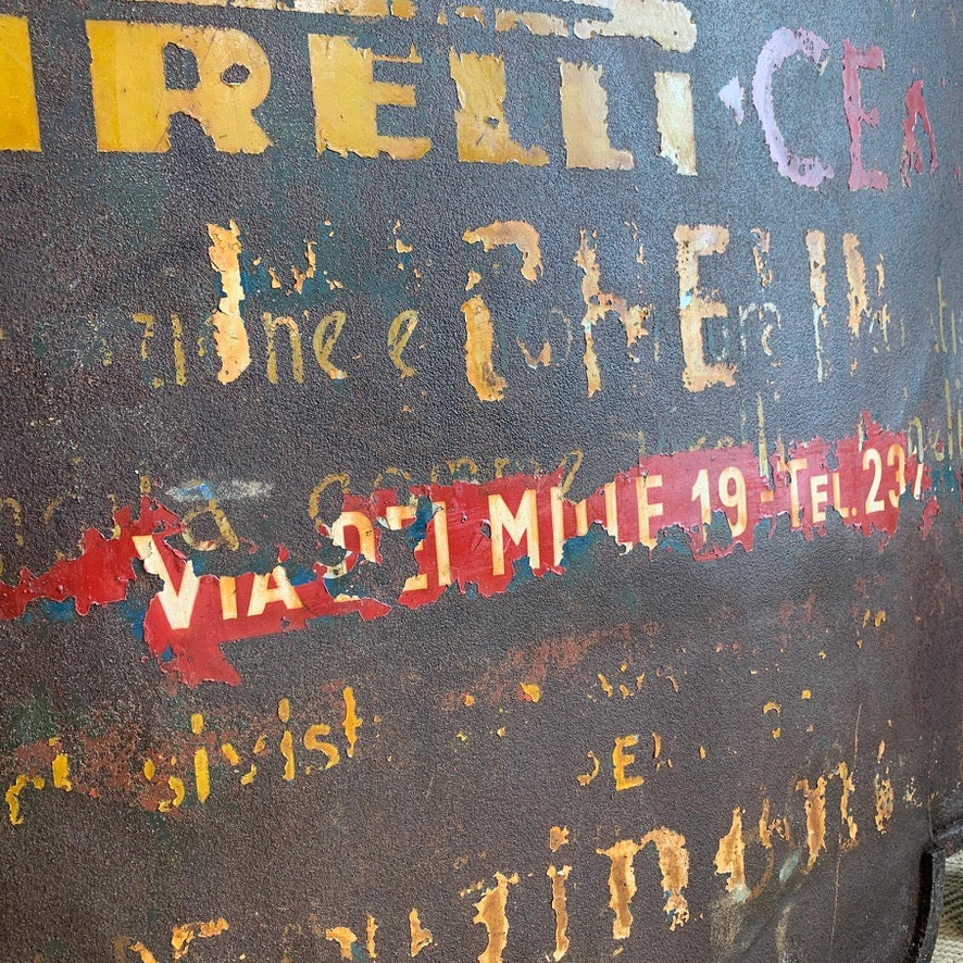Forged and Wrought Iron Italian Pirelli Advertising Sign Turin 1920