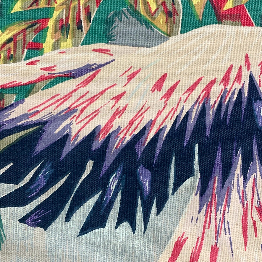 1950's Robert Debiève Cubist Screen Print 'Flight of Flamingos'