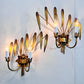 Vintage Pair of Ferro Art Gold Leaf Wall Lights