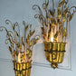 1950's Italian Gilt Scroll and Leaf Wall Lights