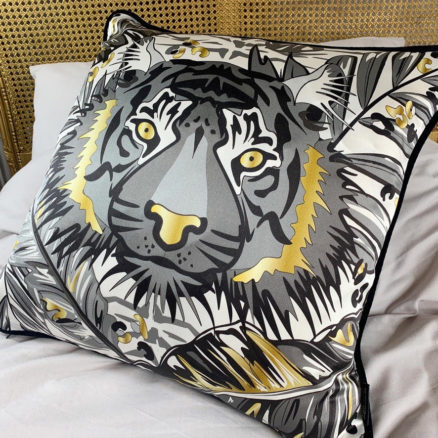 The Tropics Collection 'Tiger' Luxury Silk Cushion