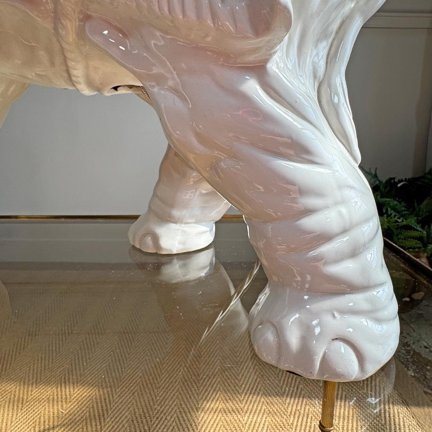 Mid Century Malicorne Ceramic Elephant Table Lamp