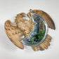 Black Forest Wood Carving Eagle with Crescent Mirror 1890