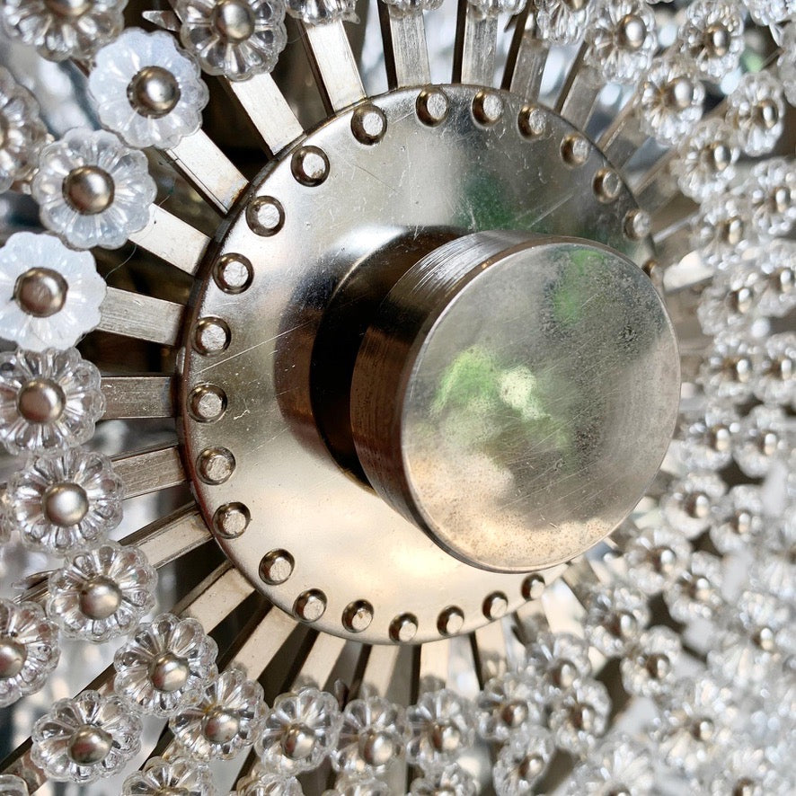 Silver Glass Flushmount Light by Emil Stejnar for H. Richter 1950's