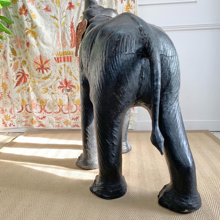 Huge 129 cm Tall Liberty of London Leather Elephant