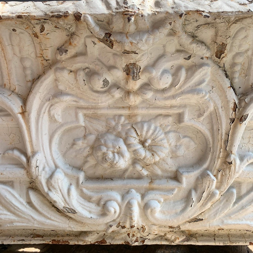 19th Century Large White French Cast Iron Jardiniere