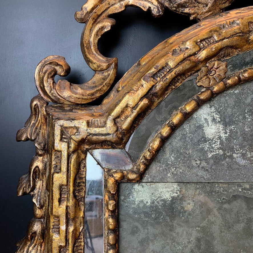 Early 18th Century Giltwood Italian Mirror