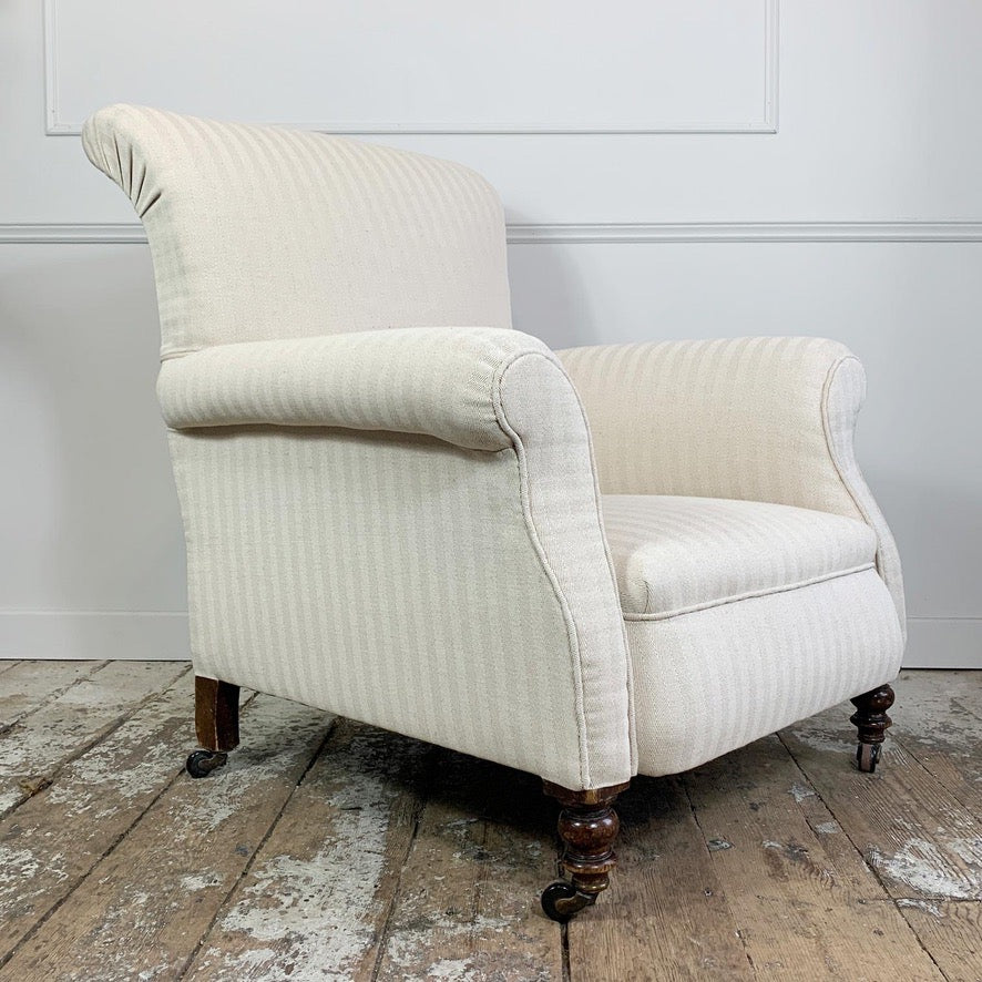 Victorian Cream Sleigh Back Country House Armchair