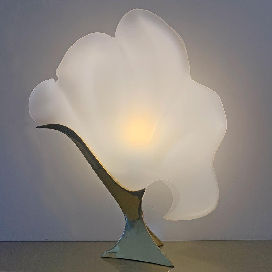 Rare Maison Rougier White Figural Shell Lamp 1970's