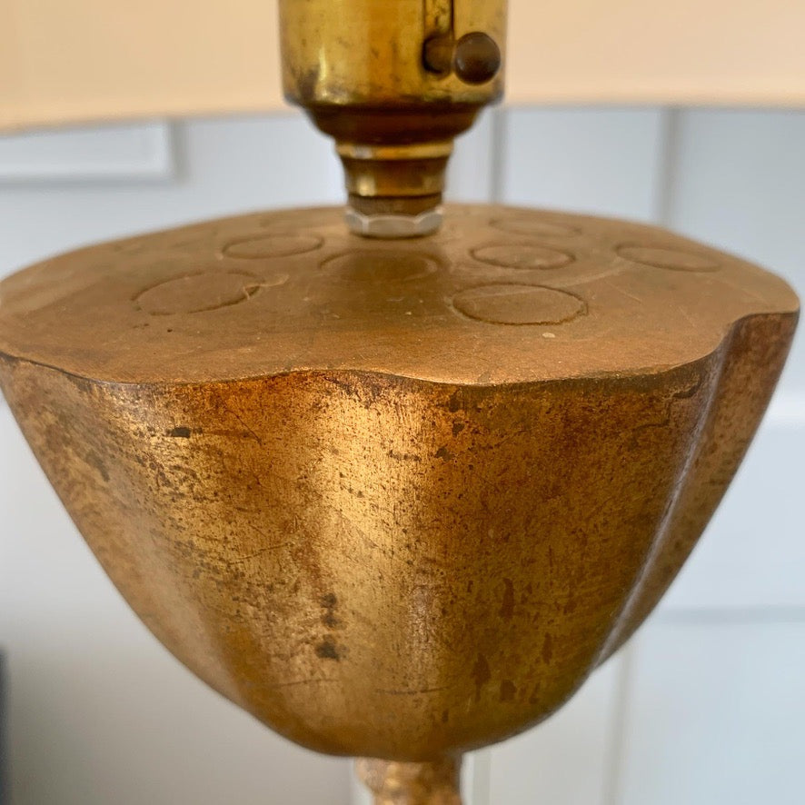 1950's Gold Lotus Flower American Table Lamp by the Marbro Company
