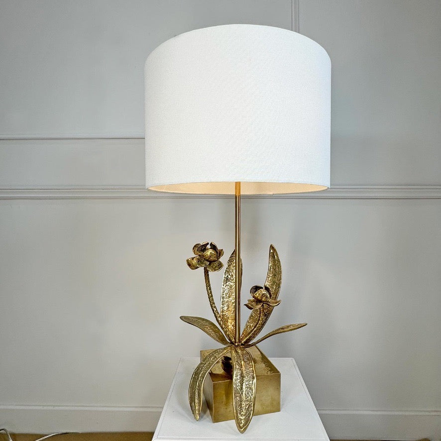 Bronze Flower Table Lamp attributed to Maison Jansen circa 1950