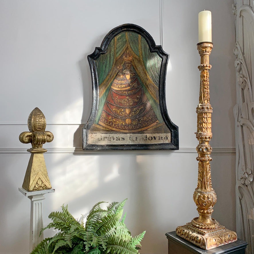 16th/17th Century Eastern Orthodox Icon on Board of the Virgin Mary and Jesus