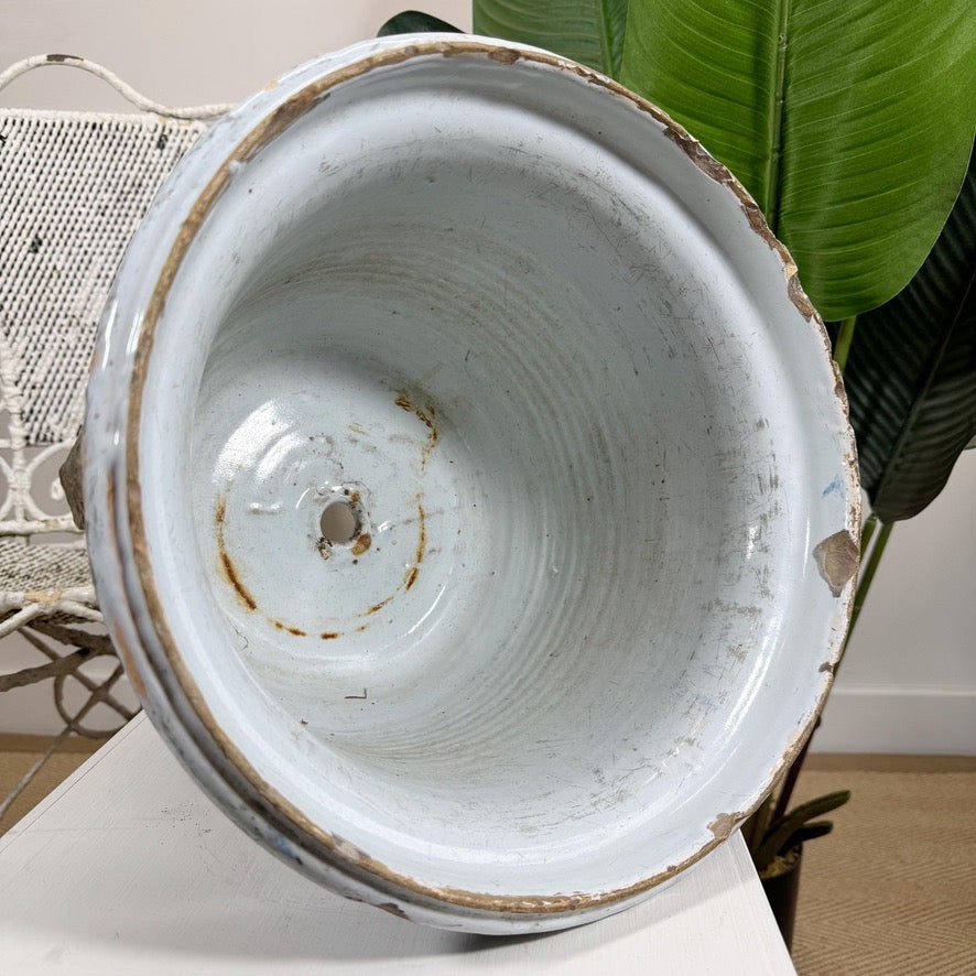 18th Century Blue and White French Cachepot probably Nevers