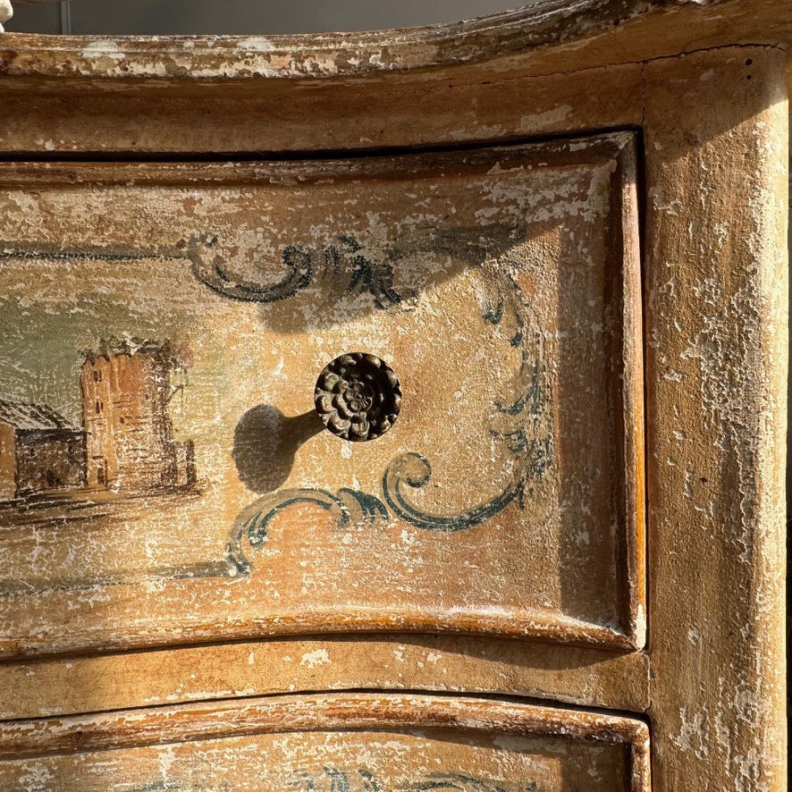 Antique Venetian Painted Chest of Drawers 18th Century