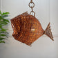 Wicker Fish Ceiling Light Mid Century France