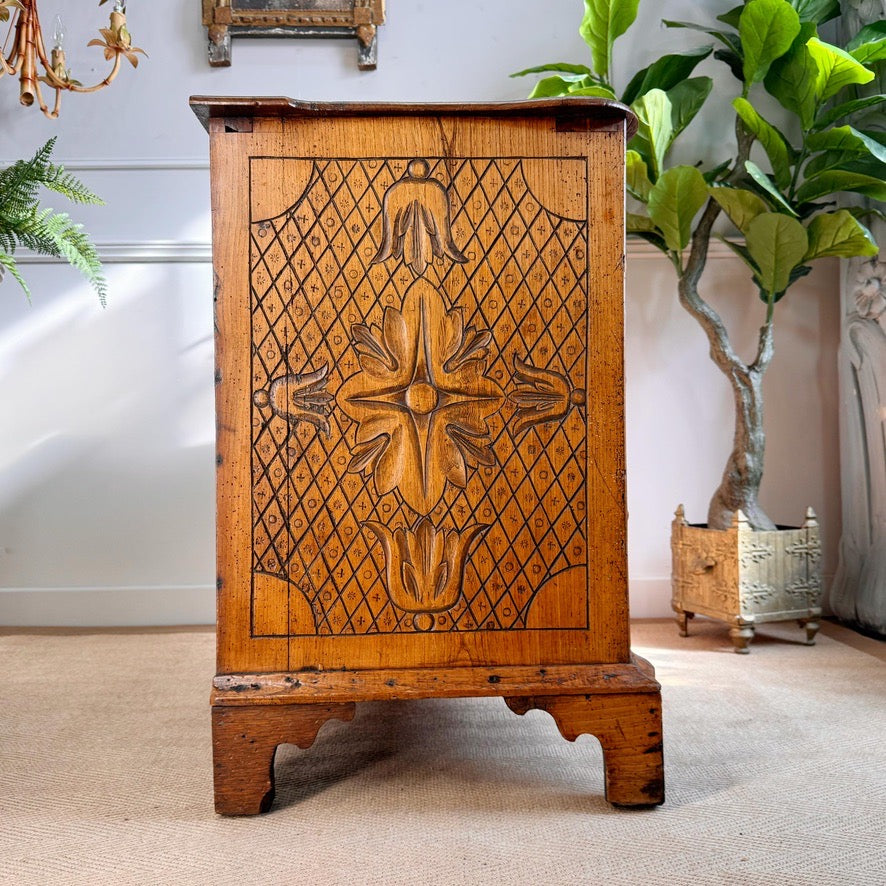 18th Century Carved Ash Dutch Serpentine Chest of Drawers