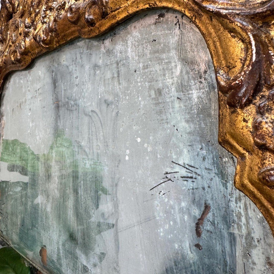 Queen Anne Giltwood Split Plate Mirror