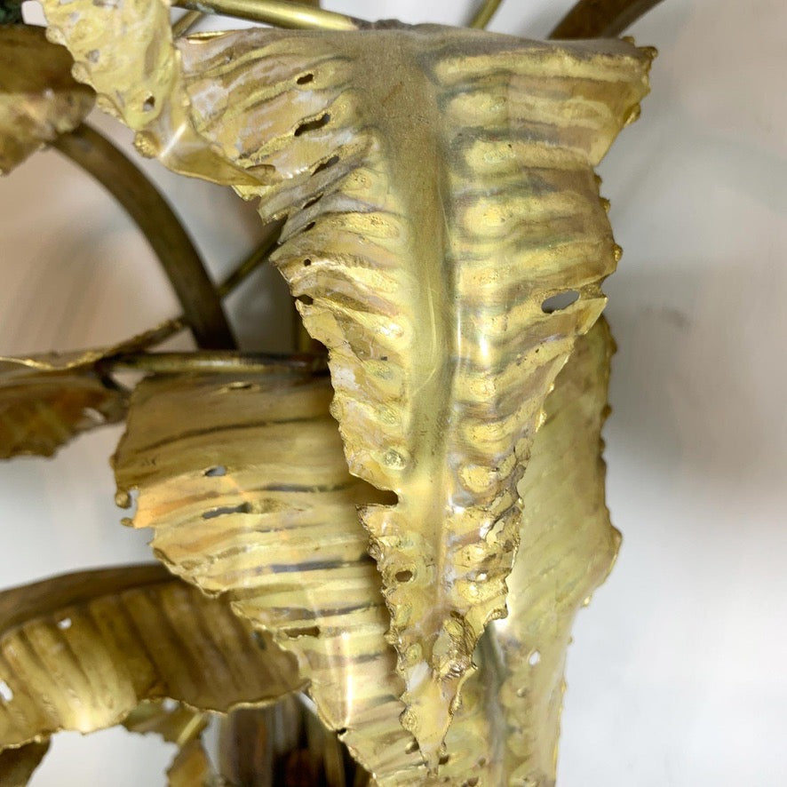 Pair of Signed P. Mas Rossi Naturalistic Gold Leaf Wall Lights